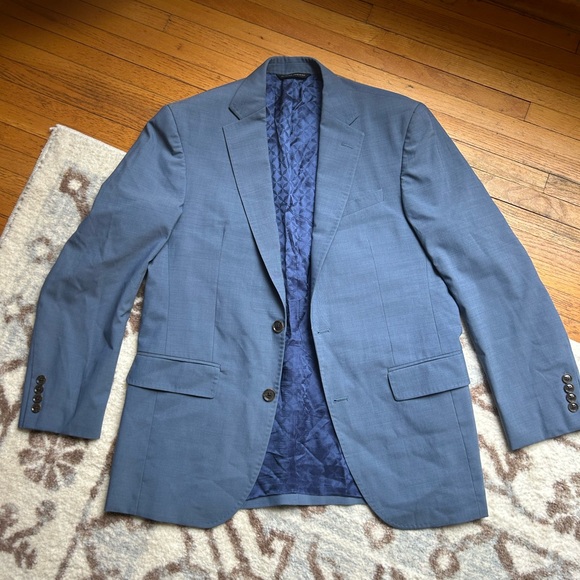 Ted Baker London Jaying Slim Fit Textured Wool Suit Jacket in Blue - Picture 10 of 16